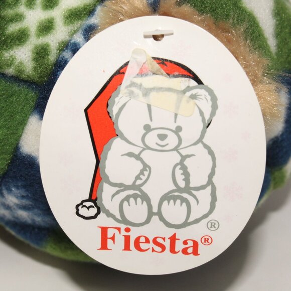 Fiesta Holiday Snowflake Pattern Brown Bear 18" Winter Hat Scarf Soft Cuddly - Picture 7 of 8